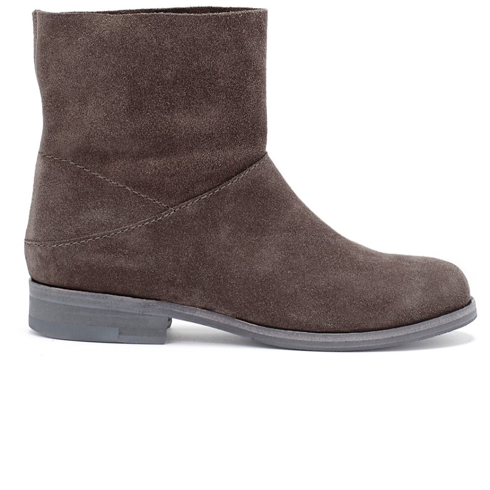Eileen Fisher Jaunt Slate Italian Suede Ankle Boots 7.5